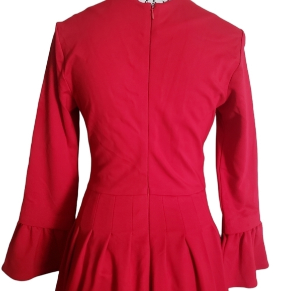 PINK Tartan Bell Sleeve Vogue Dress - Picture 7 of 11